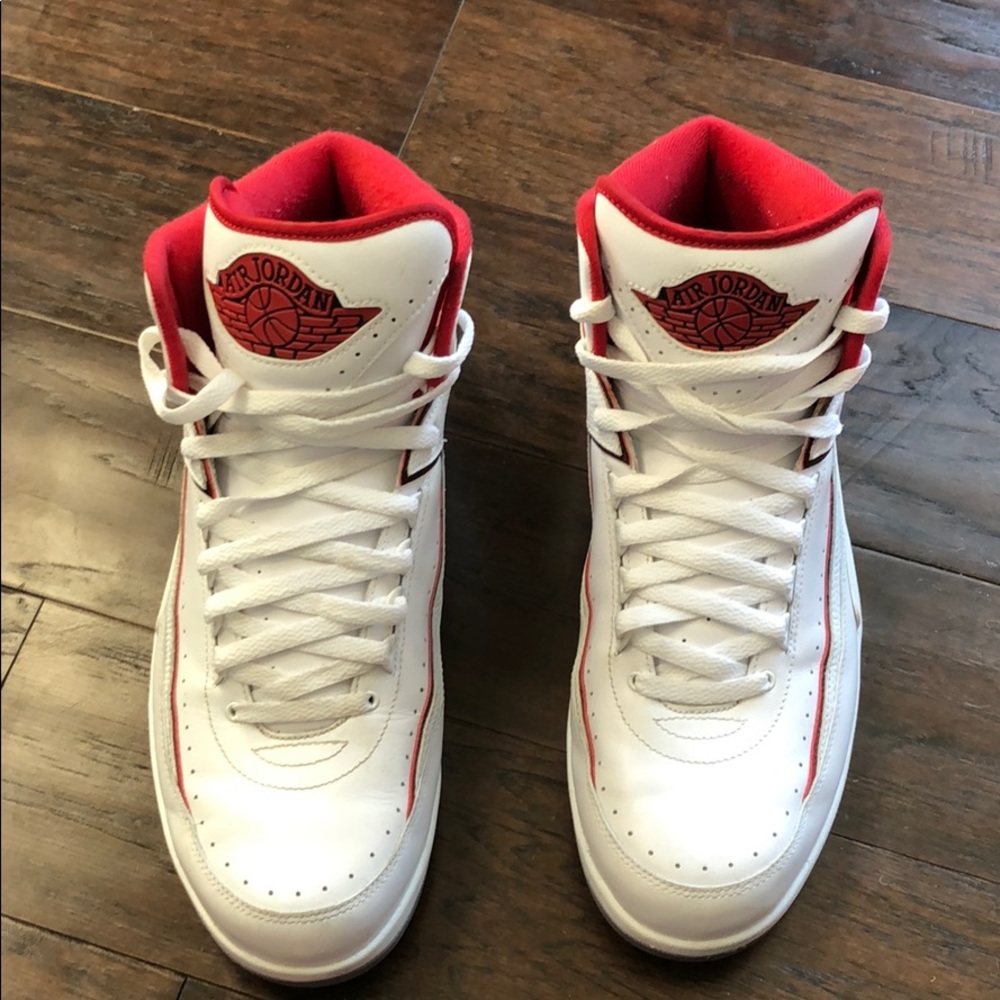 Jordan 2 high white/red size 13